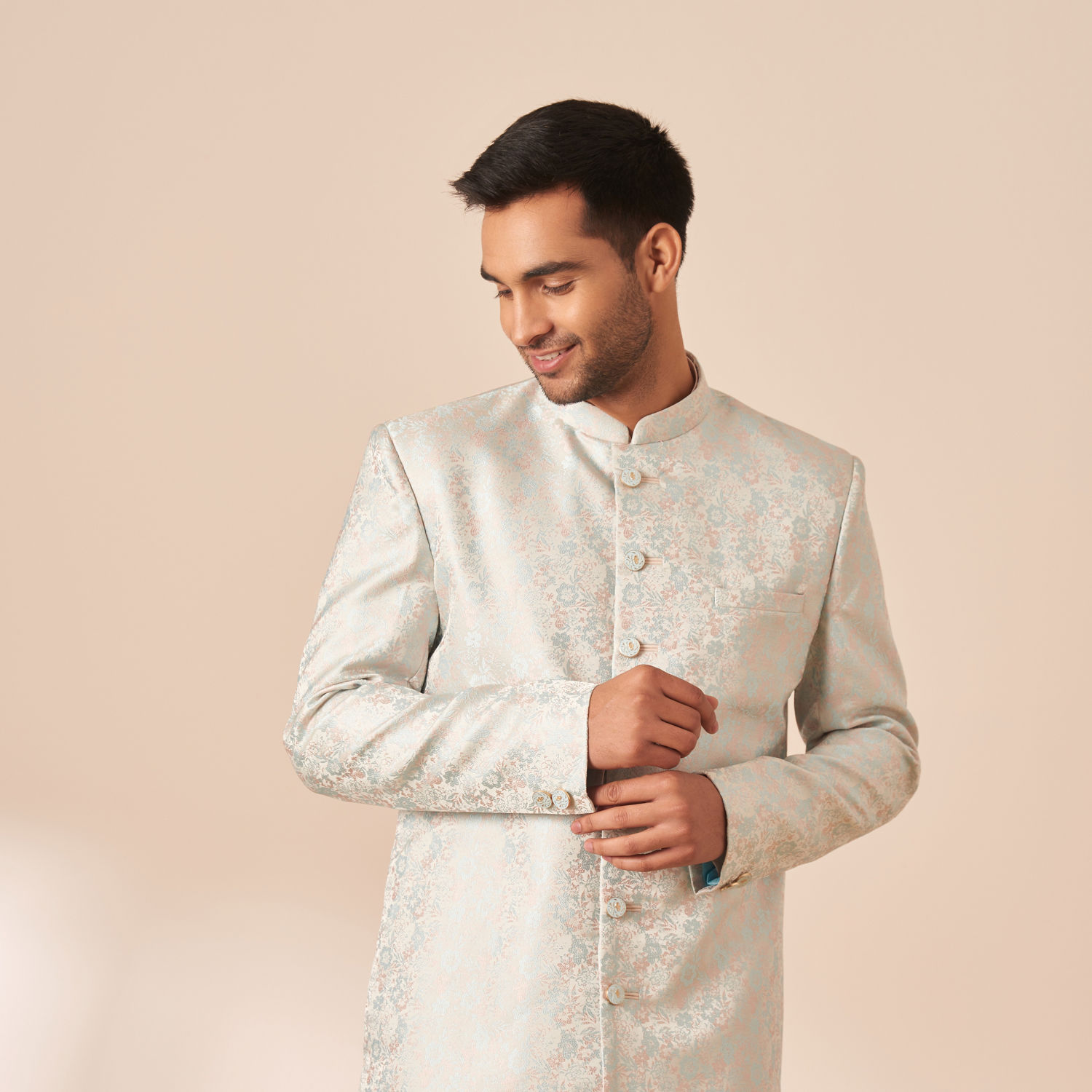 Indo Western for Men - Buy Ice Blue Achkan Indo Western Online @Manyavar