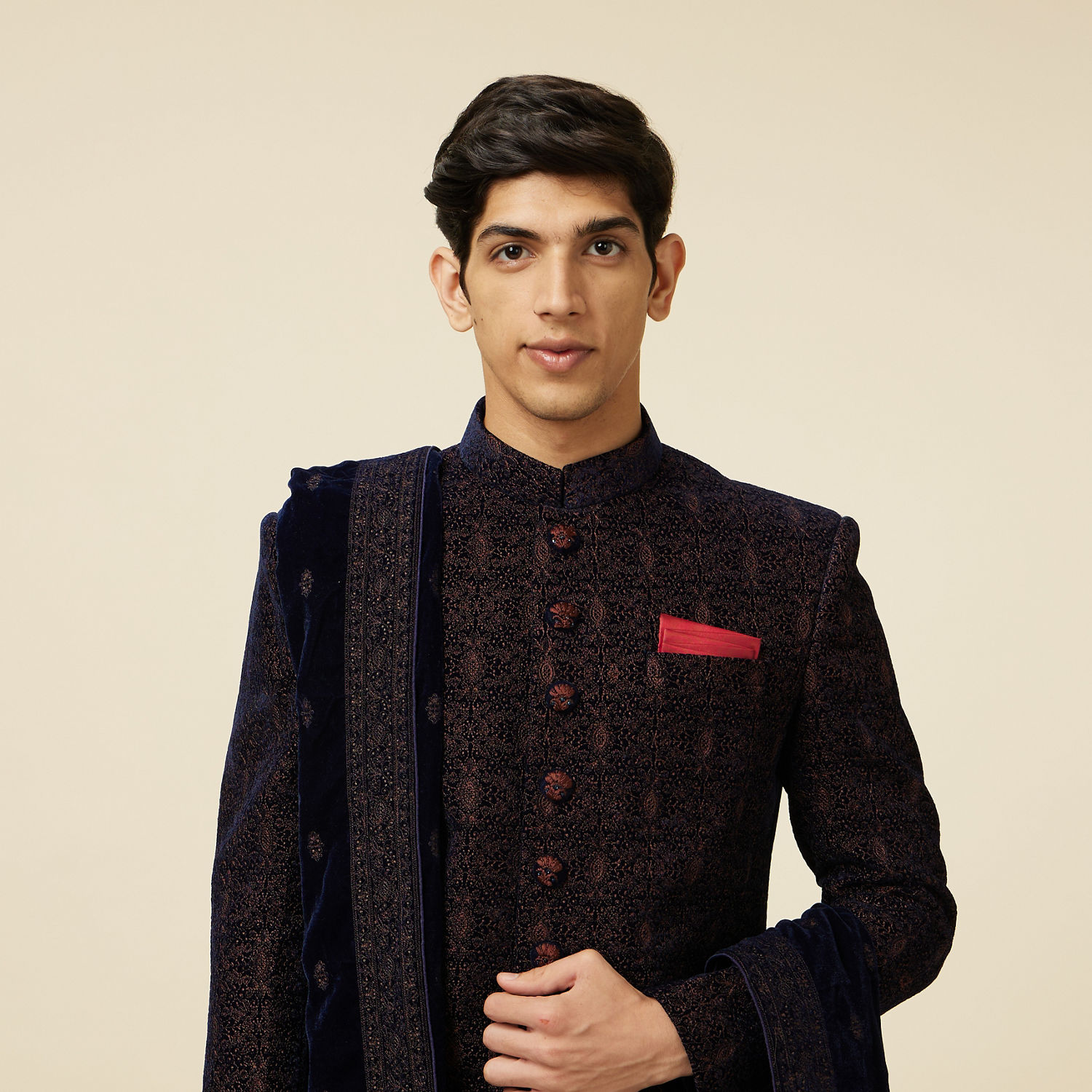 Indo Western for Men - Buy Enchanting Velvet Blue Indo Western Online ...