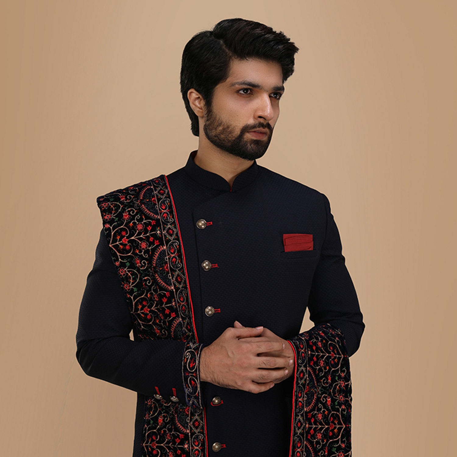 Buy Classy Blue Indo Western Set Online in India @Manyavar - Indo ...