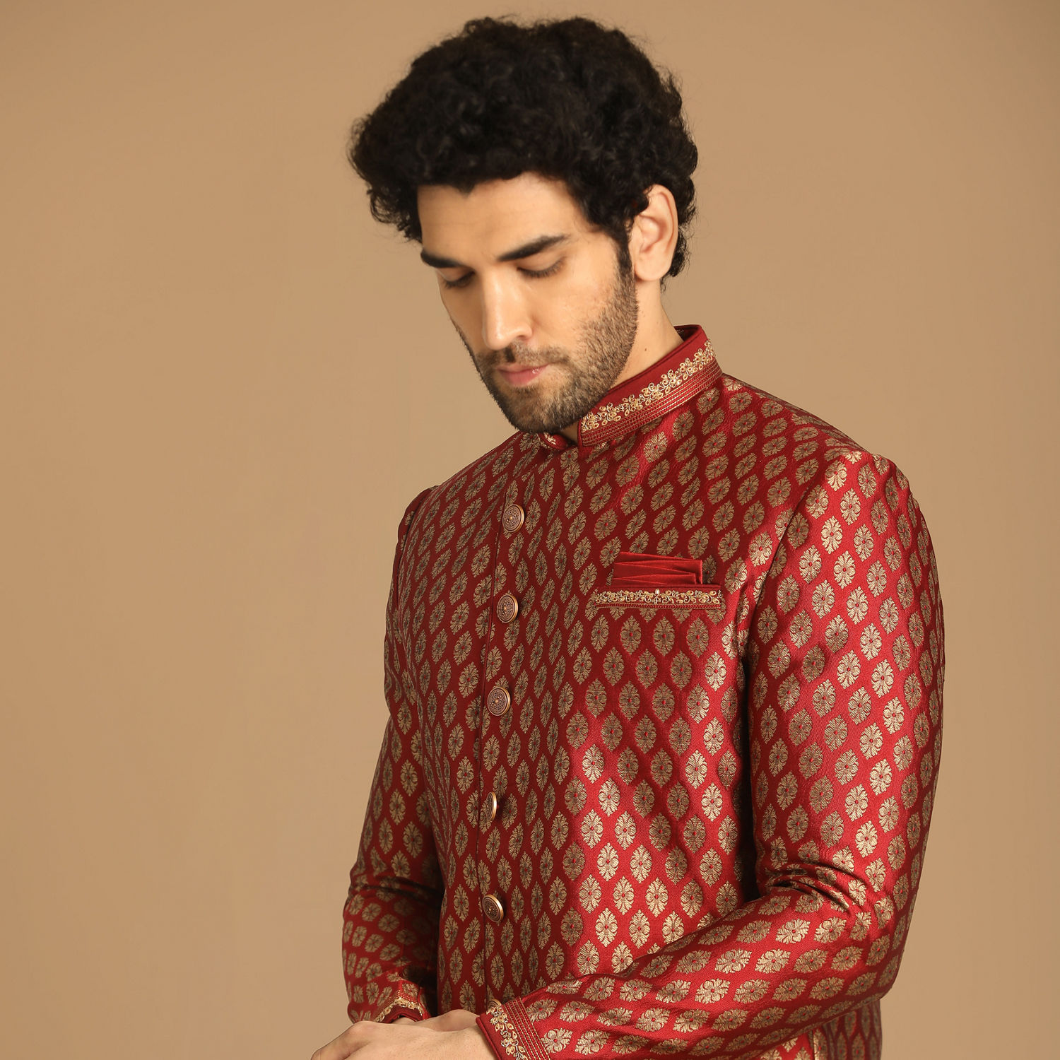 Buy Modish Maroon Indo Western Online in India @Manyavar - Indo Western ...