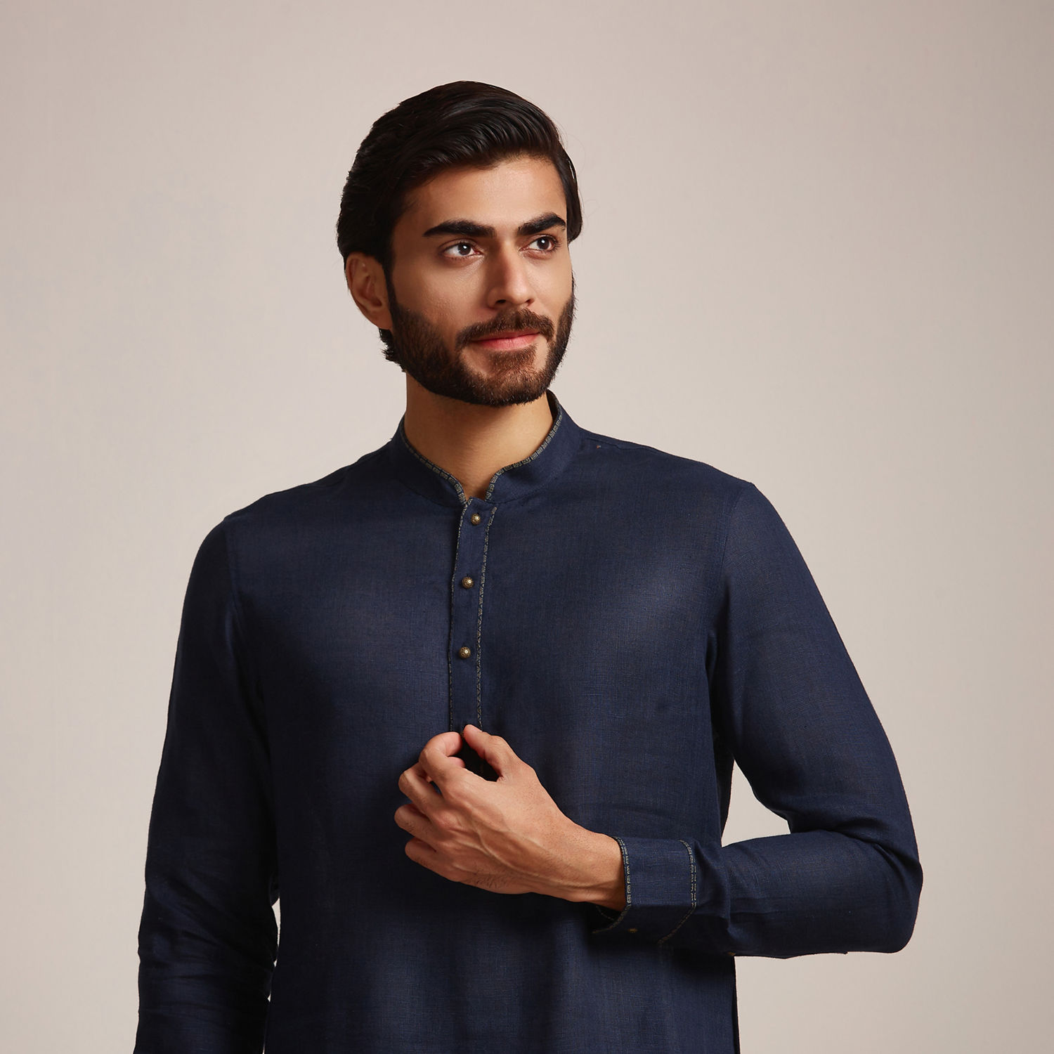 Kurta for Men - Buy Midnight Blue Plain Kurta Online @Manyavar