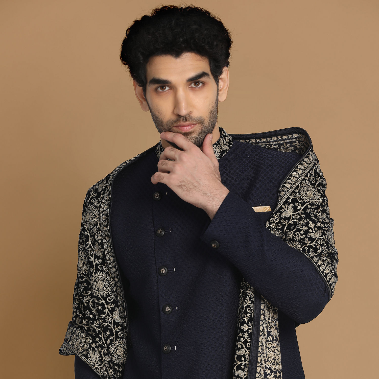 Indo Western for Men - Buy Achkan Style Blue Indo Western Online @Manyavar