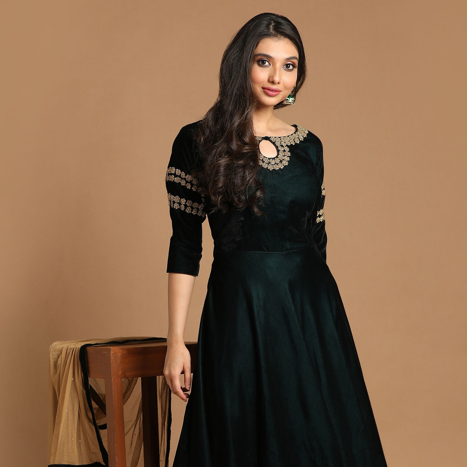 Indo western velvet dresses hotsell