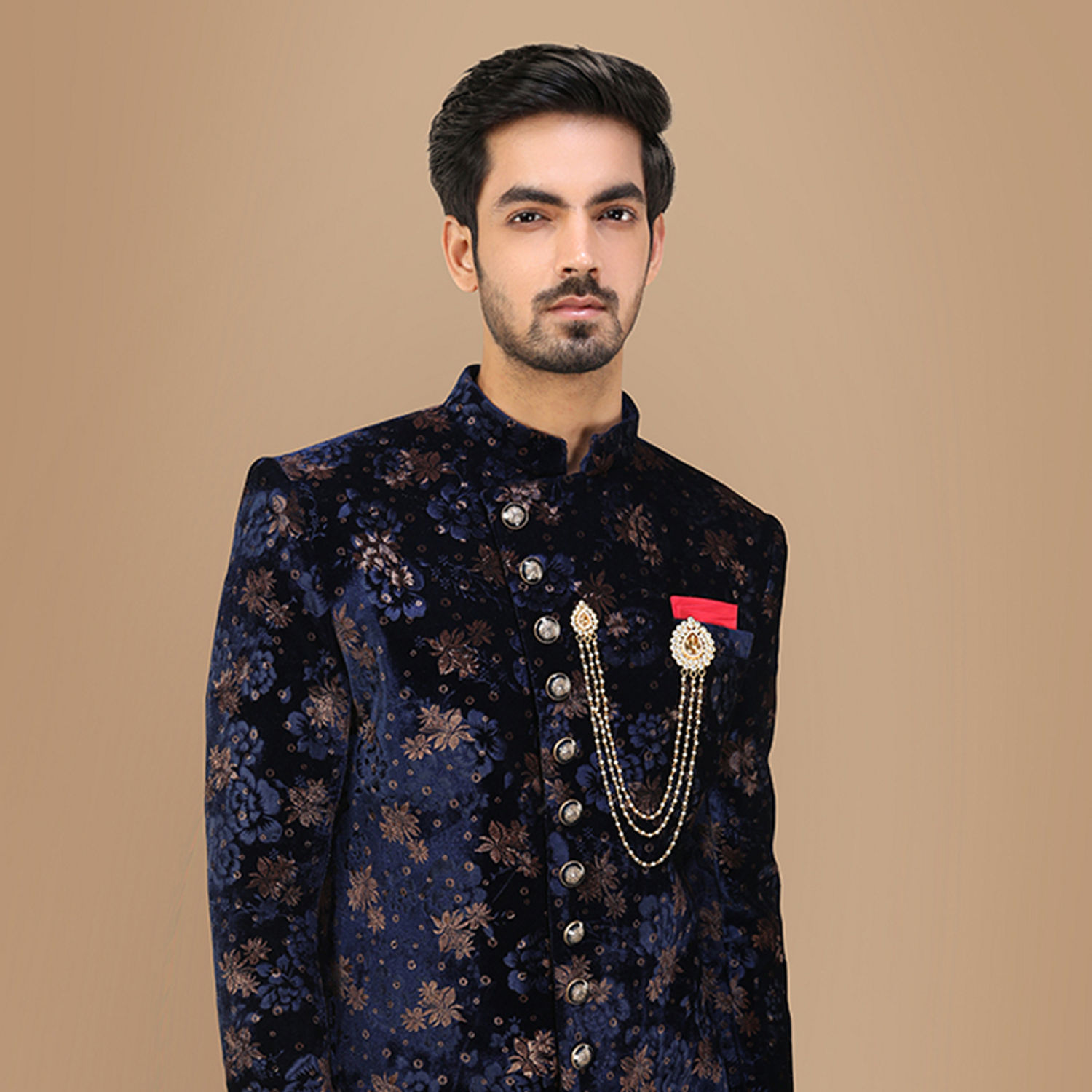 Indo Western For Men - Buy Velvet Blue Indo-western Online @manyavar