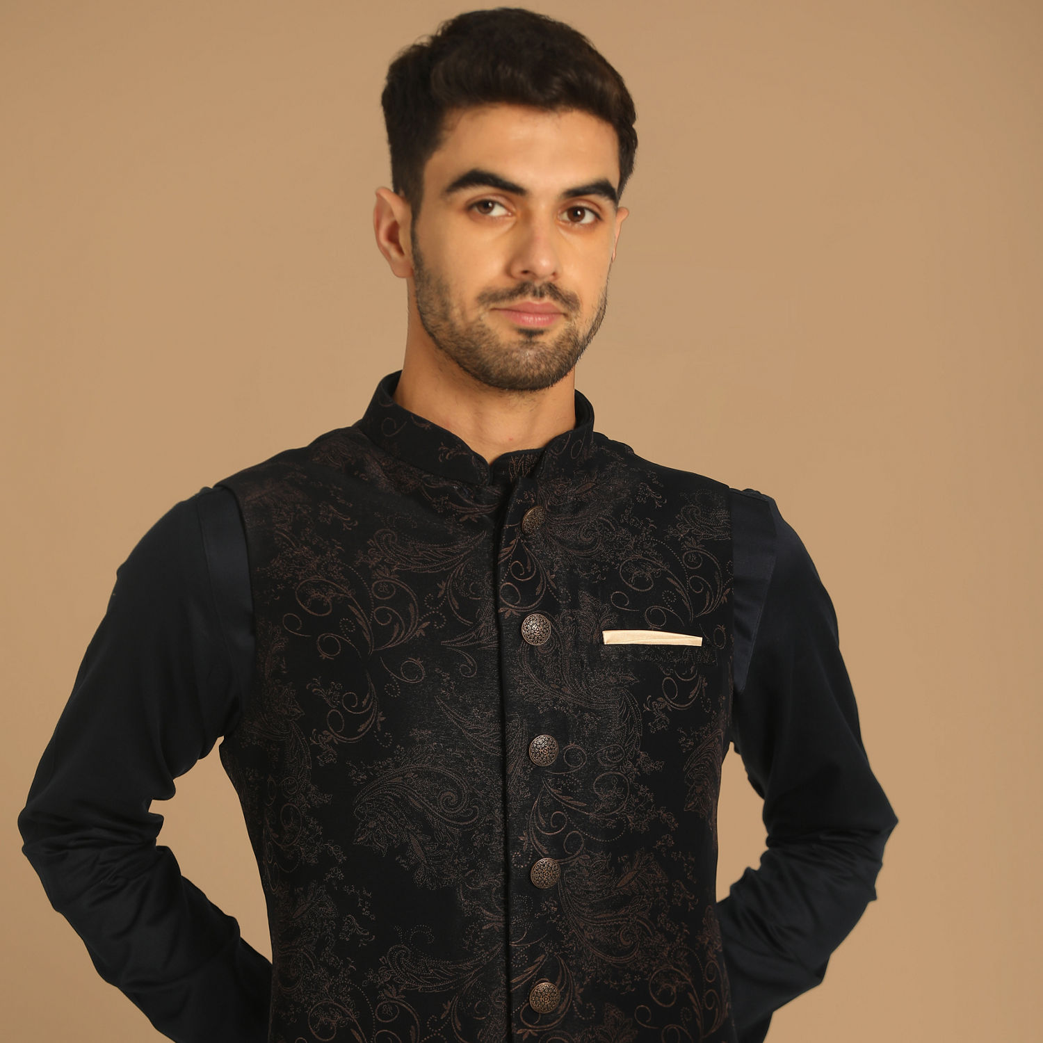 Kurta Jacket Set for Men - Buy Short-Fit Blue Kurta Jacket Set Online ...