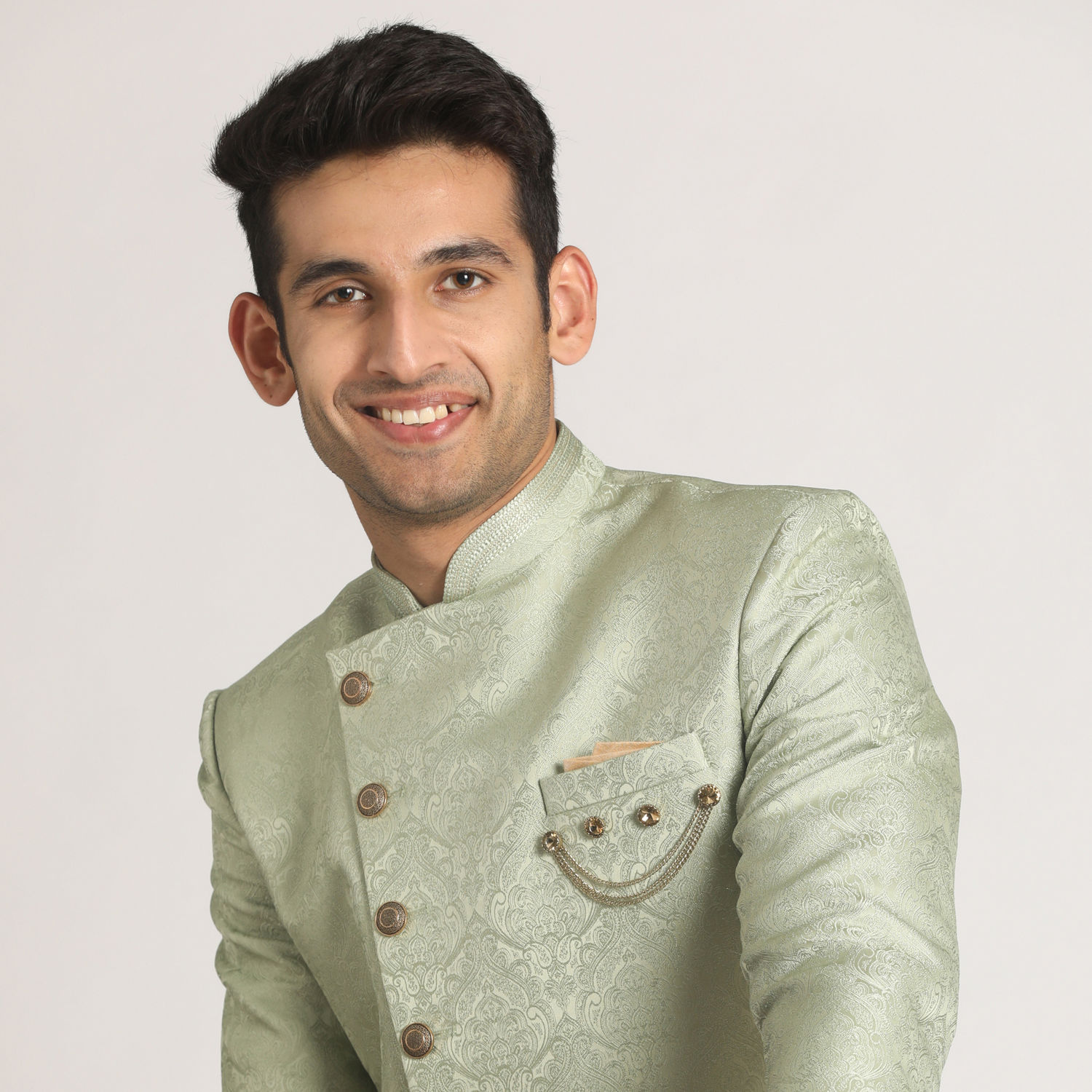 Indo Western for Men - Buy Sage Green Indo Western Online @Manyavar