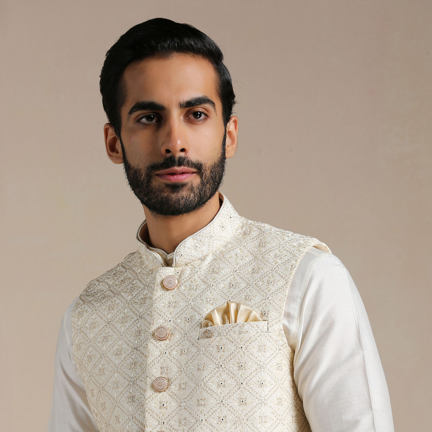 Kurta Jacket Set for Men - Buy Antique White Kurta and Jacket Set ...