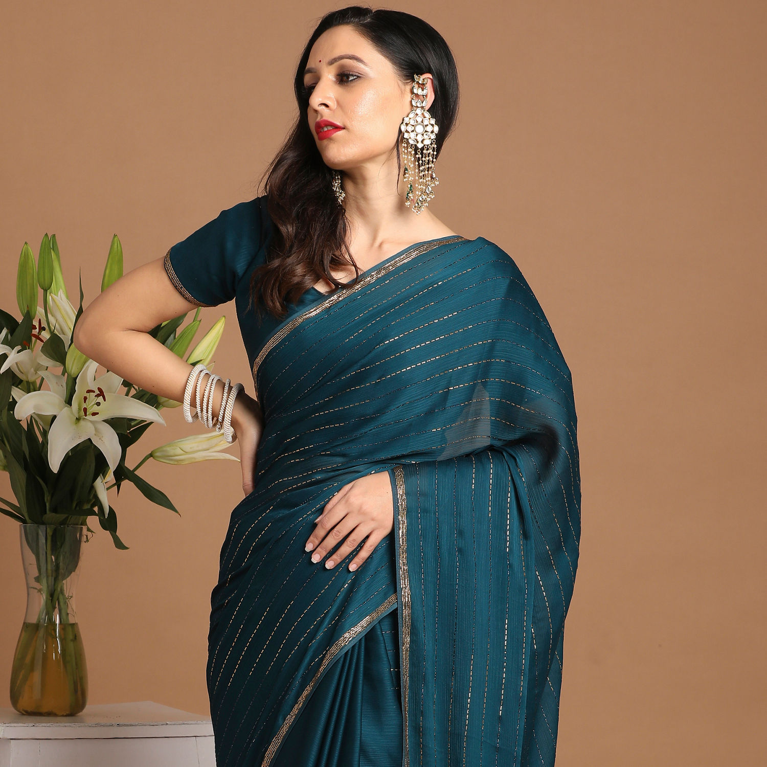 Buy Ravishing Blue Saree Online in India @Mohey - Saree for Women