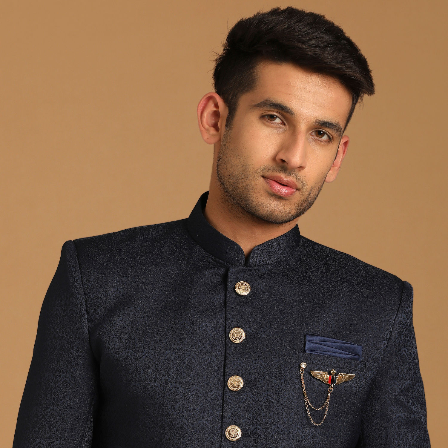 Buy Achkan Style Blue Indo Western Online in India @Manyavar - Indo ...