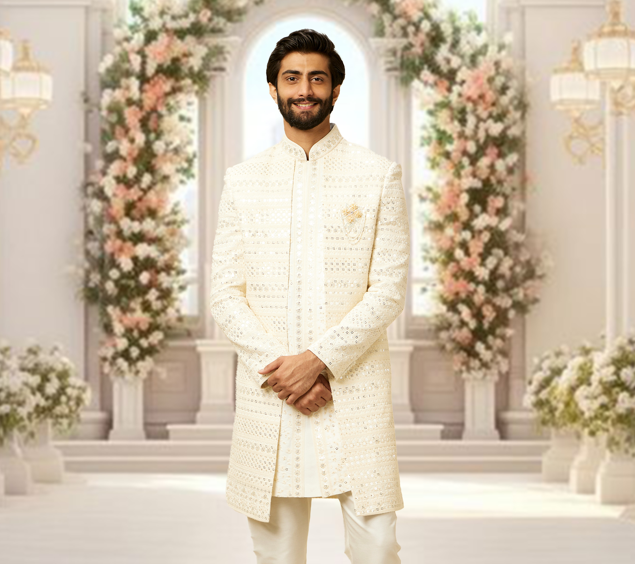 Trends in Mirror Work Sherwani for Modern Groom