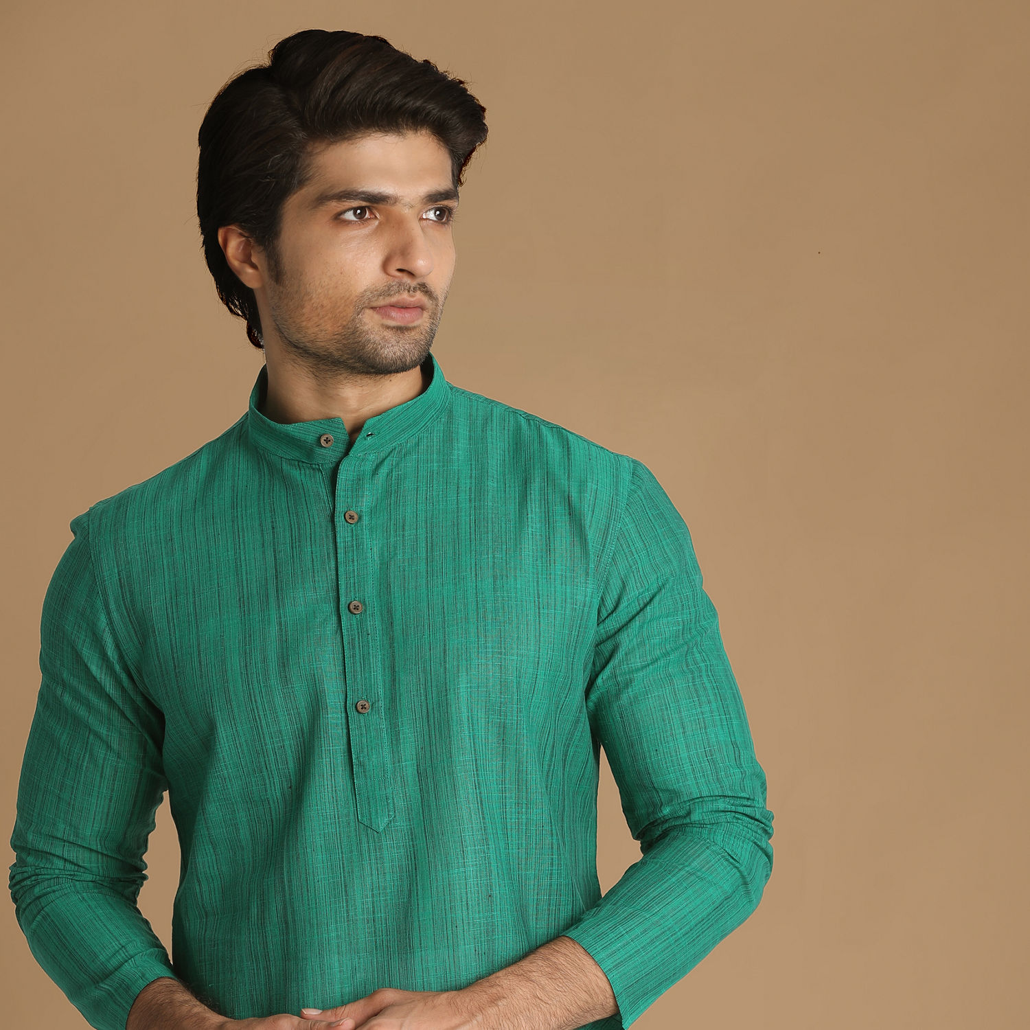 Buy Light Green Casual Kurta Online in India @Manyavar - Kurta for Men