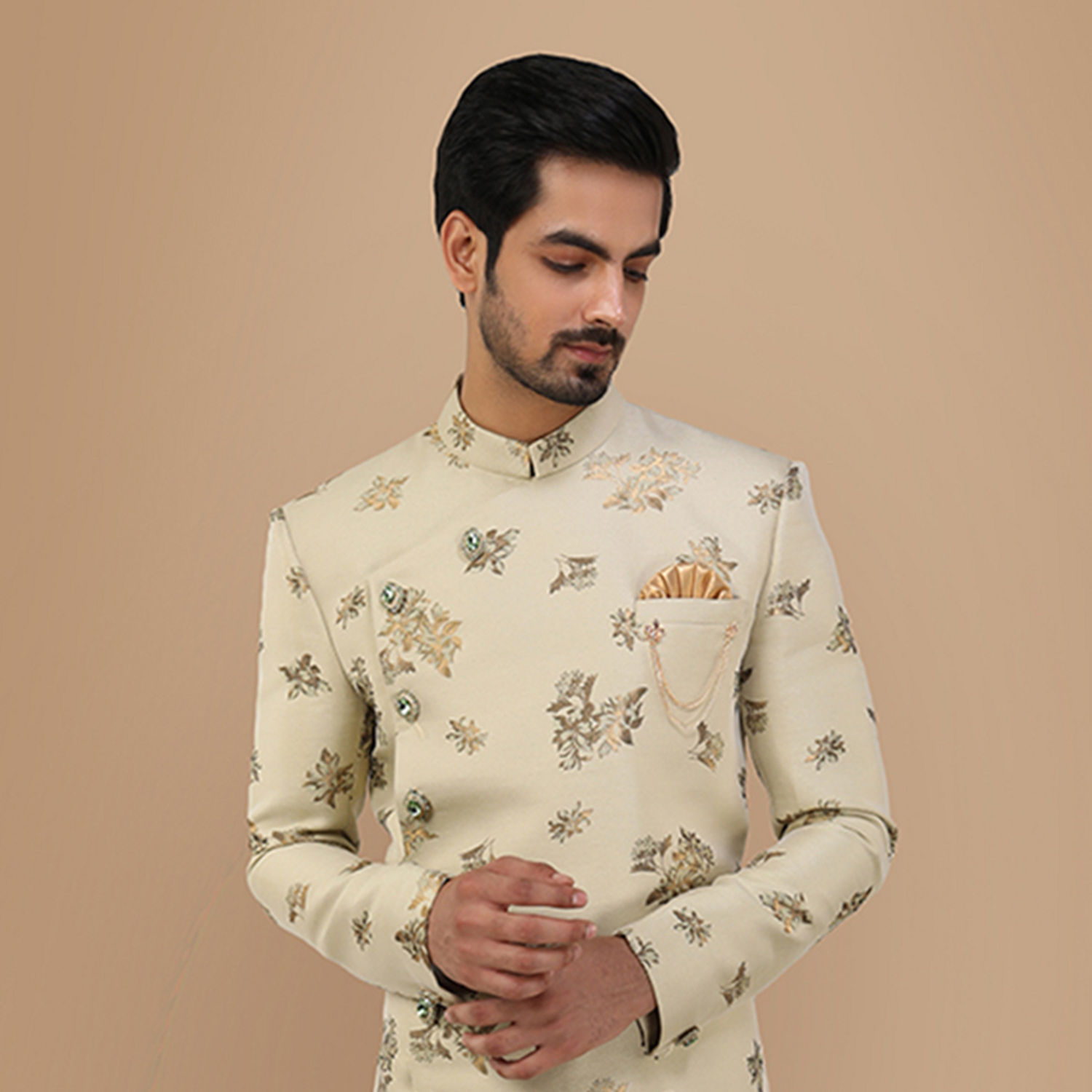 Buy Aristocratic Pista Indo Western Set Online in India @Manyavar ...