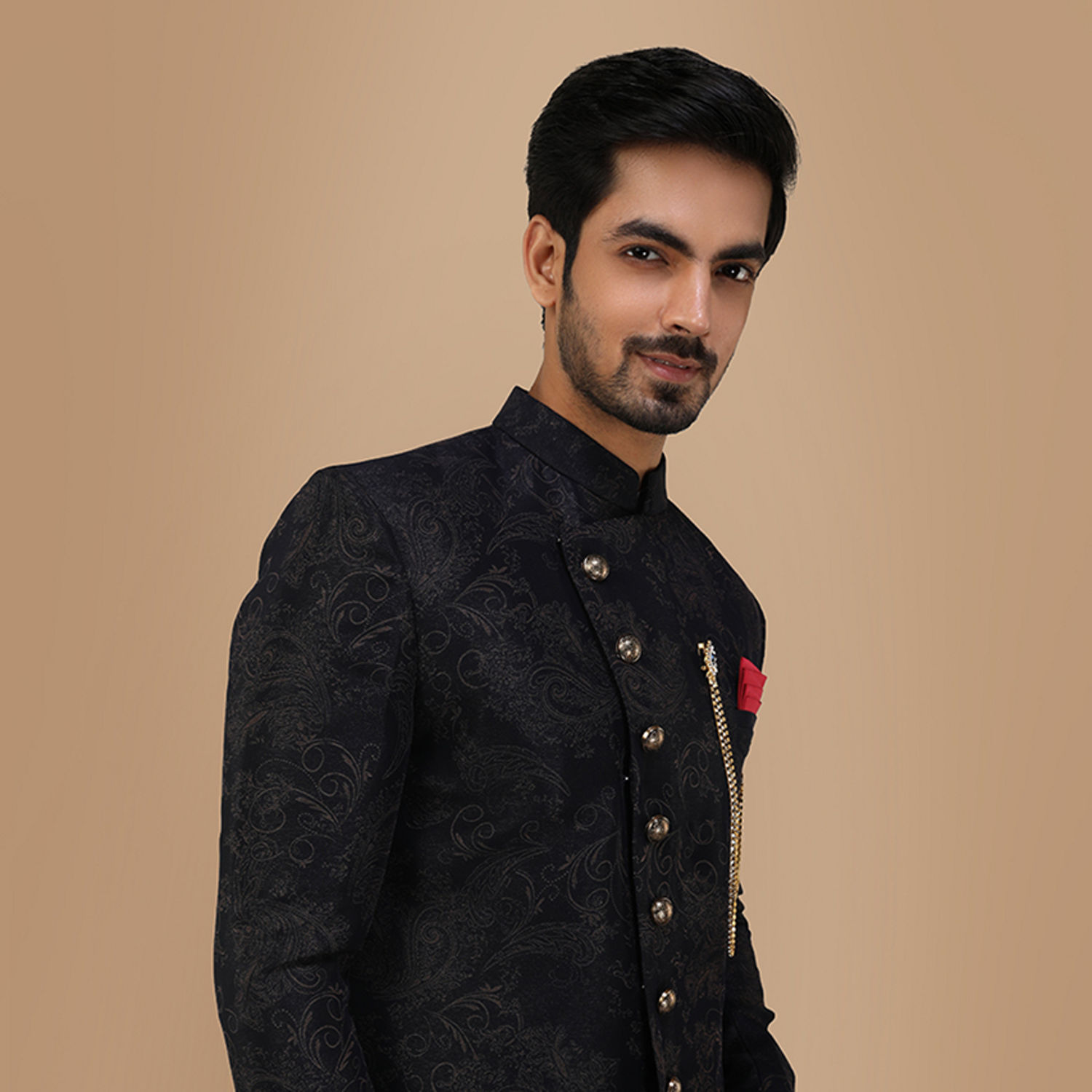 Buy Dark Blue Layered Angrakha Indo Western Online in India @Manyavar ...