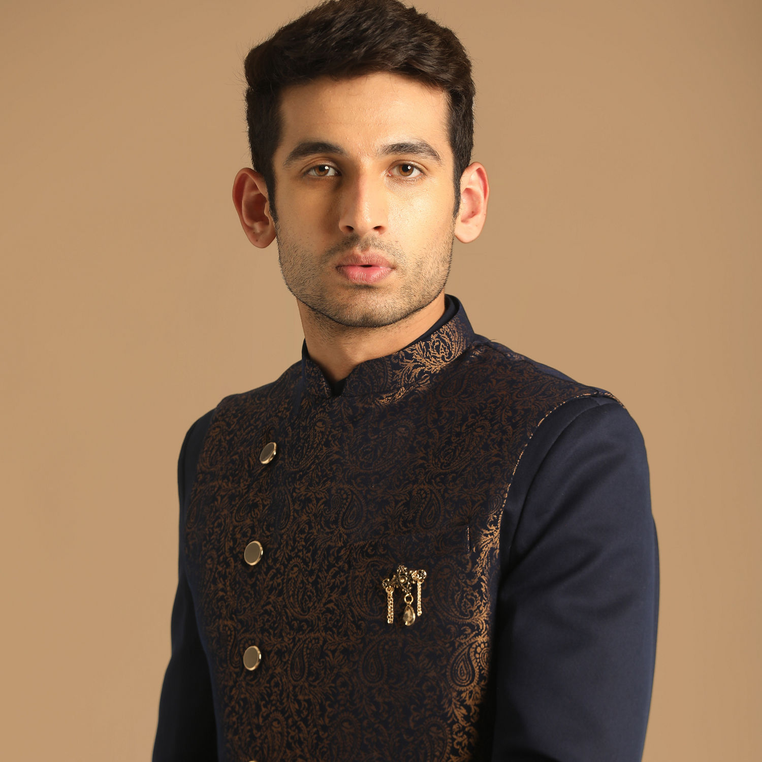 Indo Western for Men - Buy Dark Blue Indo Western Set Online @Manyavar