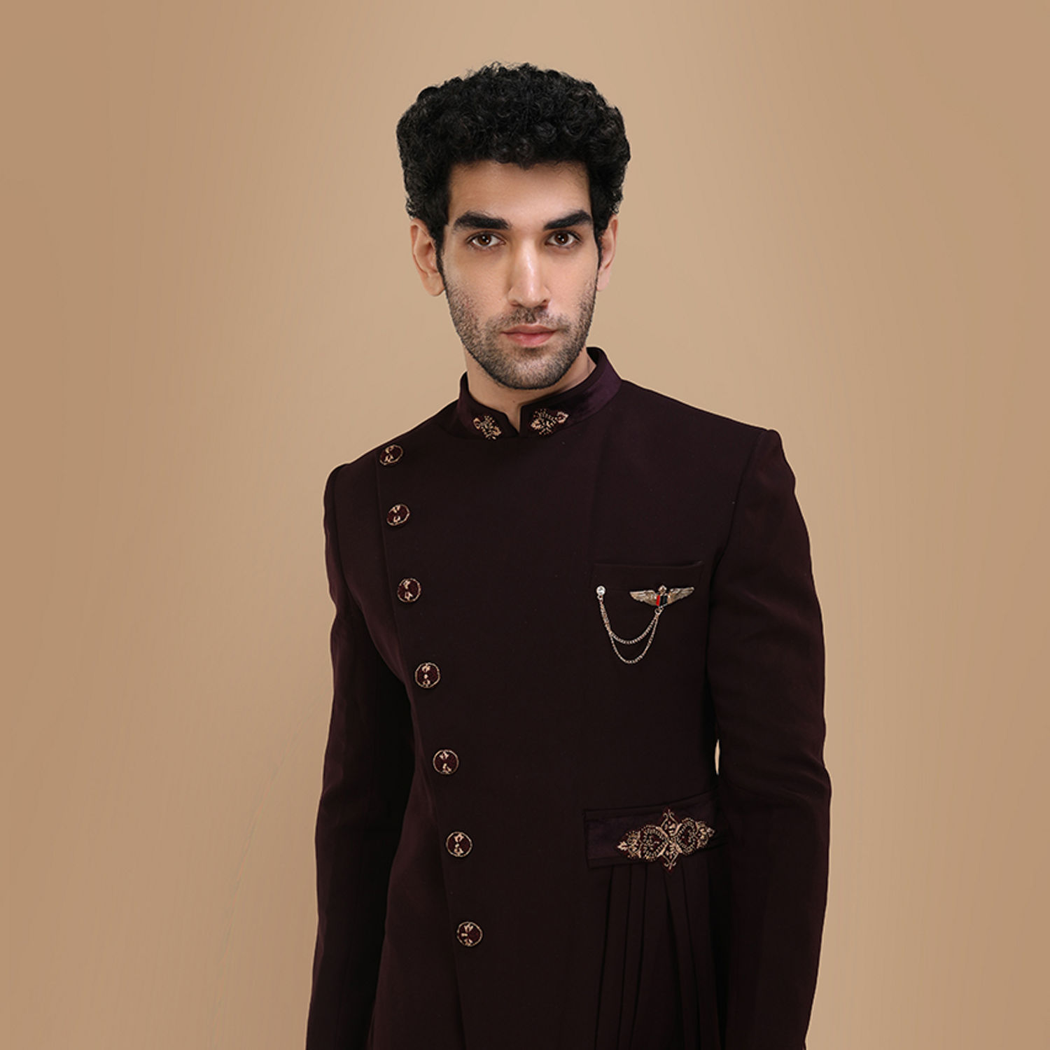 Buy Sublime Wine Indo Western Set Online In India @manyavar - Indo 