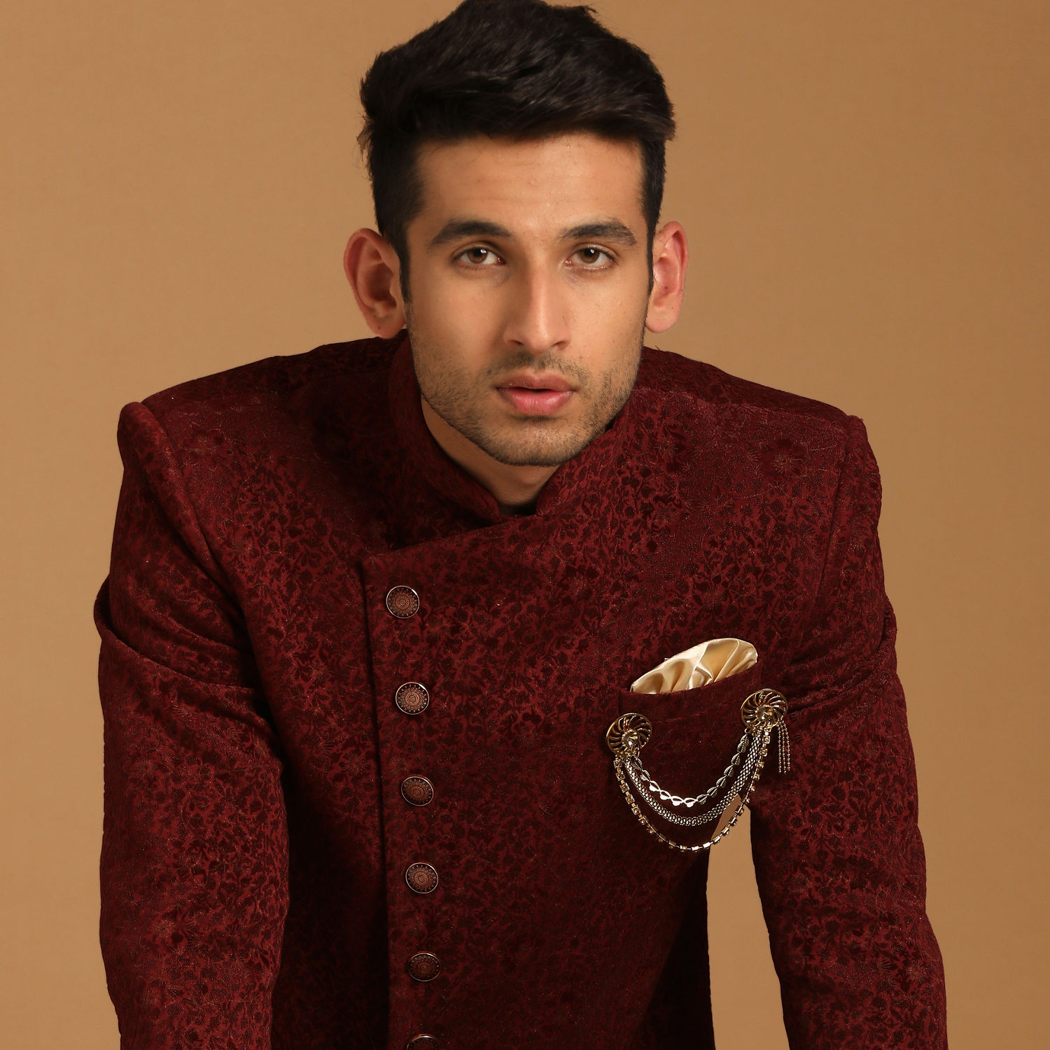 Buy Suave Maroon Indo Western Set Online in India @Manyavar - Indo ...