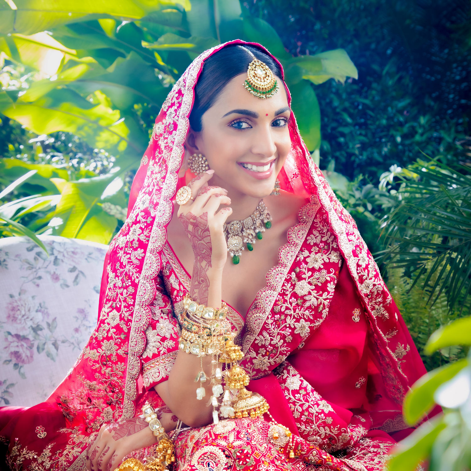 Buy Orange Maroon Embroidered Bridal Lehenga Online in India @Mohey - Mohey  for Women